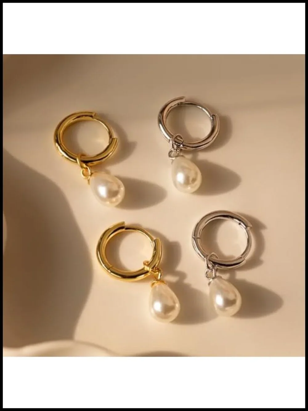 Gold Plated Freshwater Pearl Drop Dangle Earrings Hypoallergenic Women's Bridal